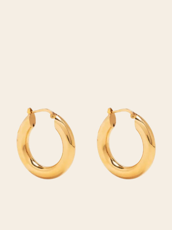 Luna Bold Dome Hoops 18K Yellow Gold