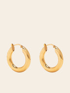 Luna Bold Dome Hoops 18K Yellow Gold