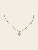 Pavé Heart Pendant Necklace 14K Yellow Gold